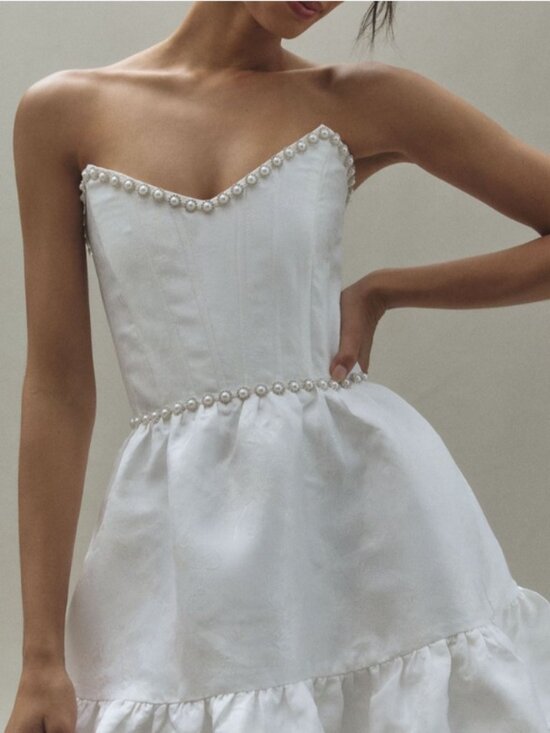 V. Chapman Dresses & Skirts - White The Evie Dress in White Windsor Brocade
